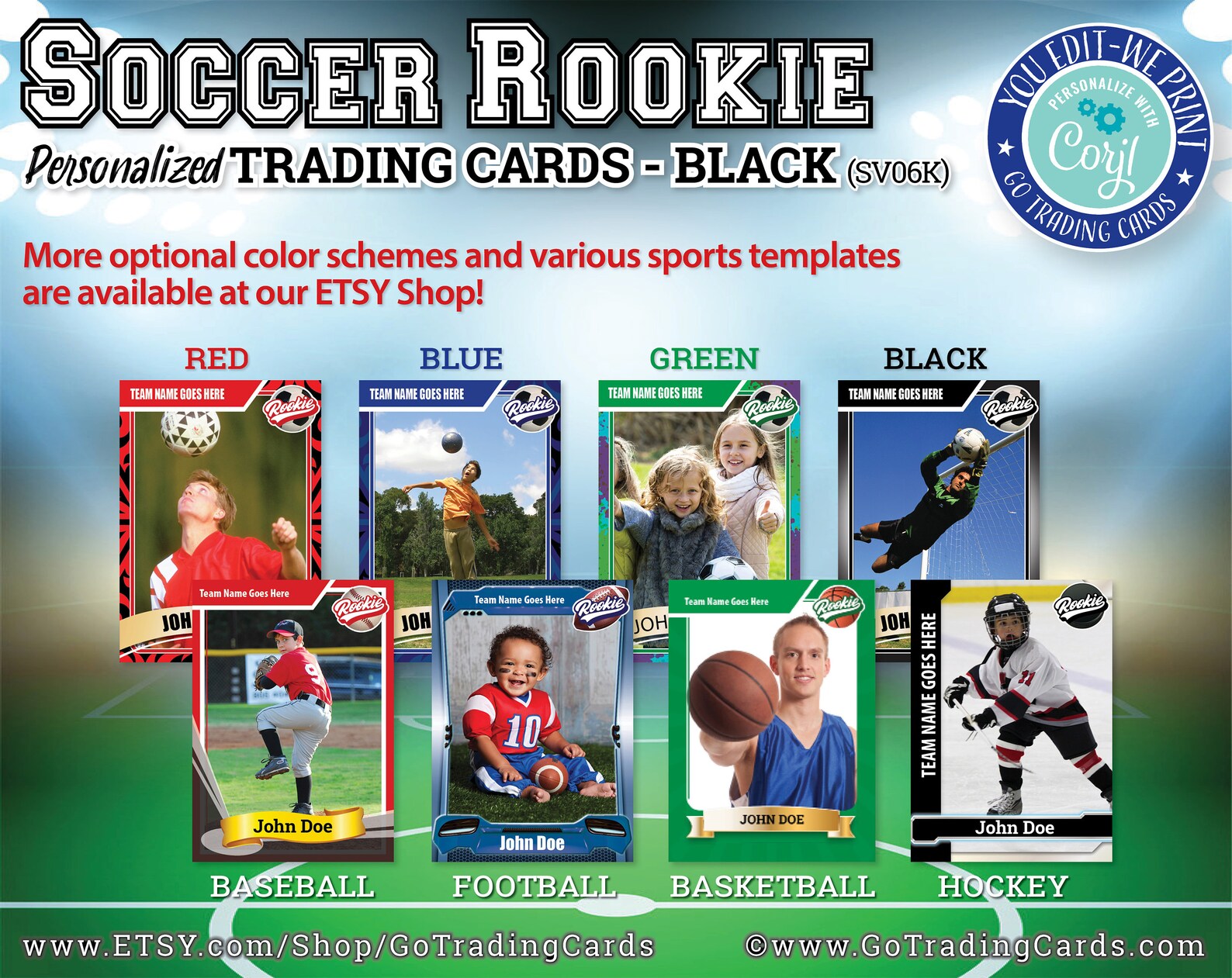 Custom Soccer Trading Cards. YouEdit WePrint & Ship. Soccer Etsy