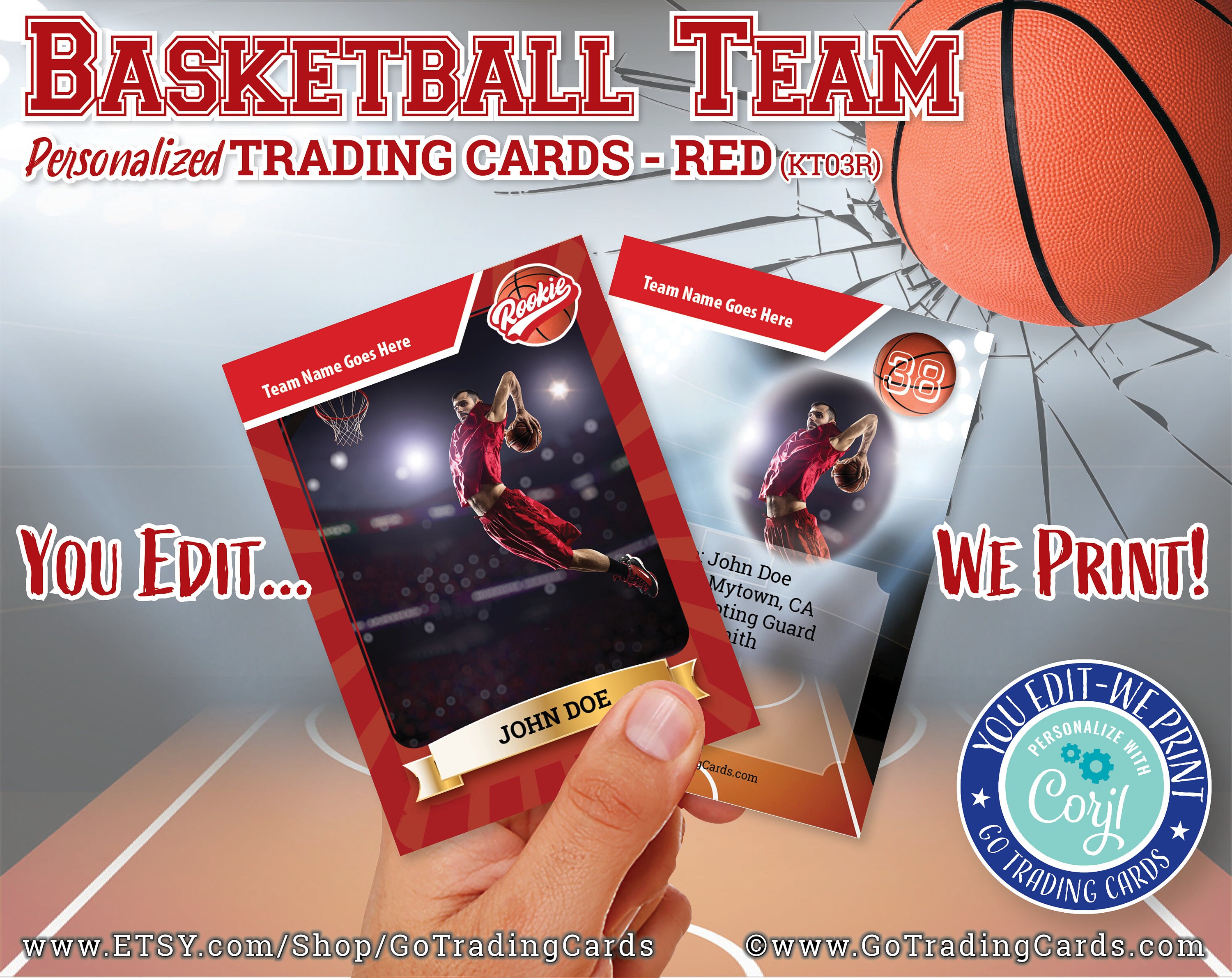 Basketball Team Custom Trading Cards. Youedit Weprint & Etsy