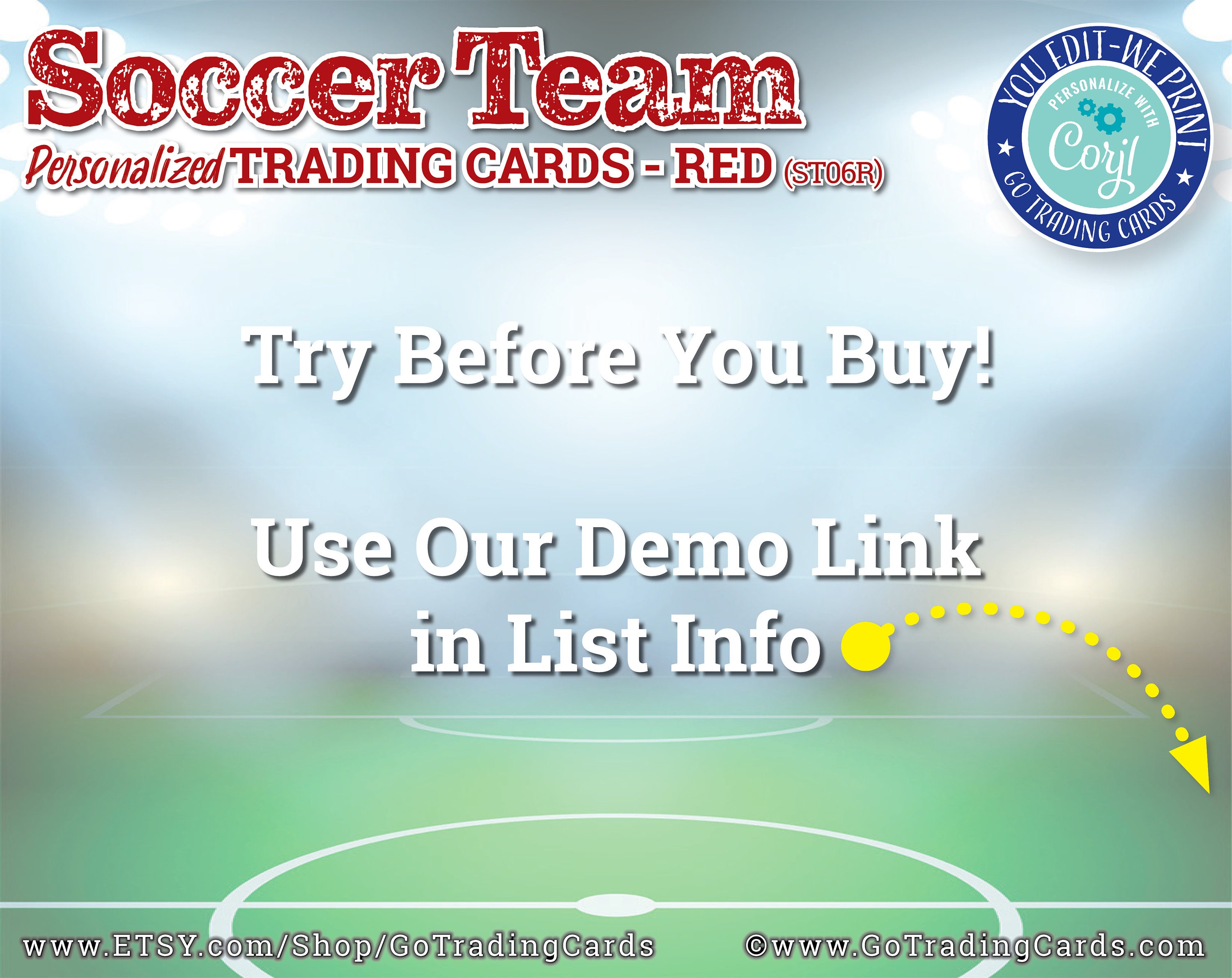 Soccer Team Custom Trading Cards Soccer Card YouEdit Etsy