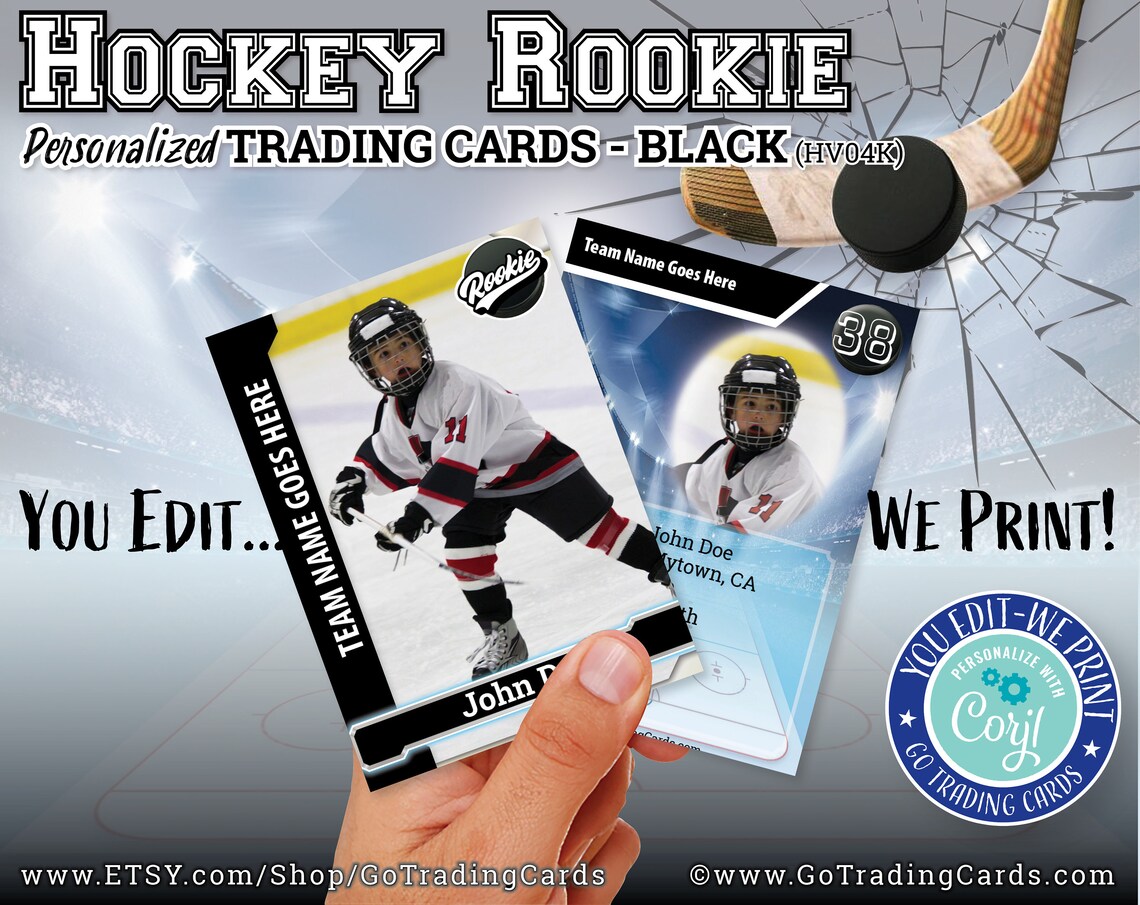 Custom Hockey Trading Cards. YouEdit WePrint & Ship. NHL Etsy