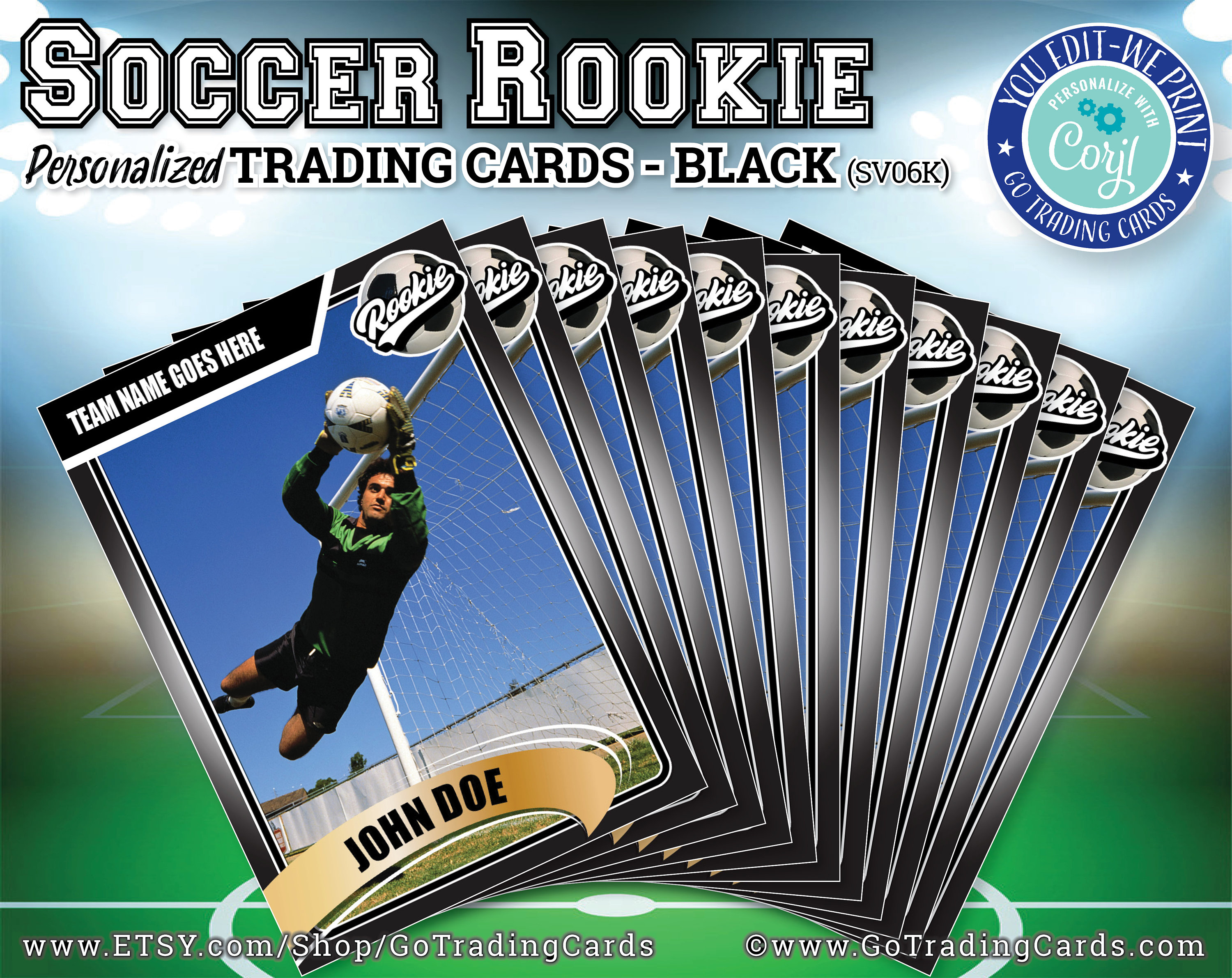Custom Soccer Trading Cards. YouEdit WePrint & Ship. Soccer Etsy