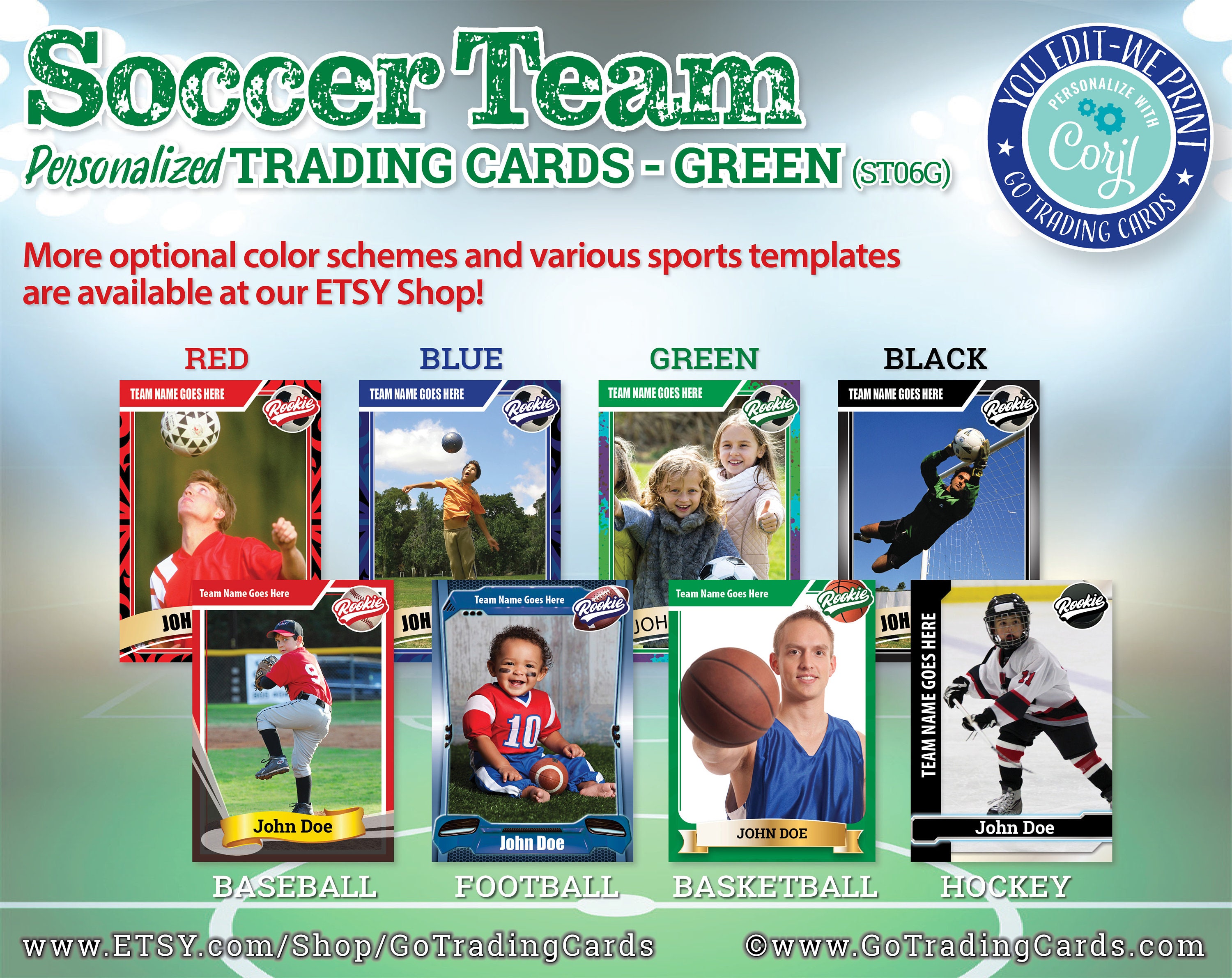 Soccer Team Custom Trading Cards Soccer Card YouEdit Etsy