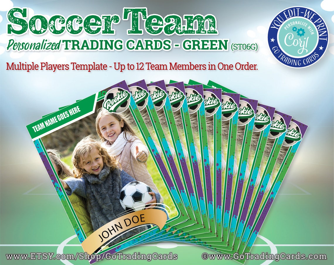 Soccer Team Custom Trading Cards Soccer Card YouEdit Etsy