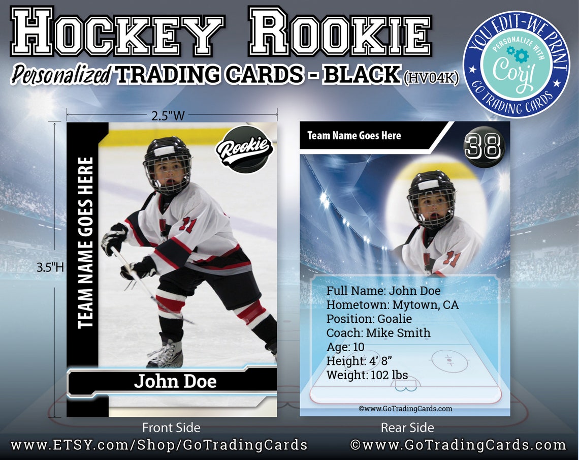 Custom Hockey Trading Cards. YouEdit WePrint & Ship. NHL Etsy