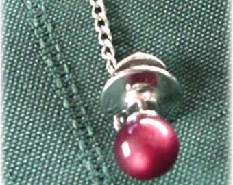 Dark Red Ball Tie Clasp