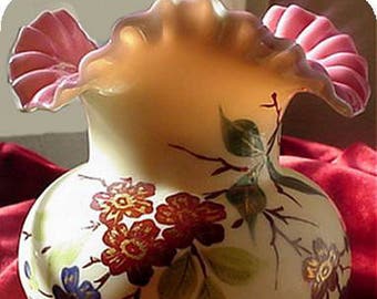 Beautiful Opaque Hand Painted Vase