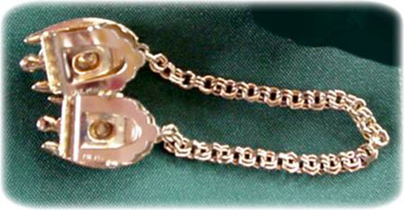 Gold Sweater Clip with Mother of Pearl - image 3