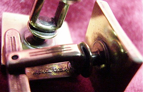 Square Brass Cufflinks, Hickok - image 3