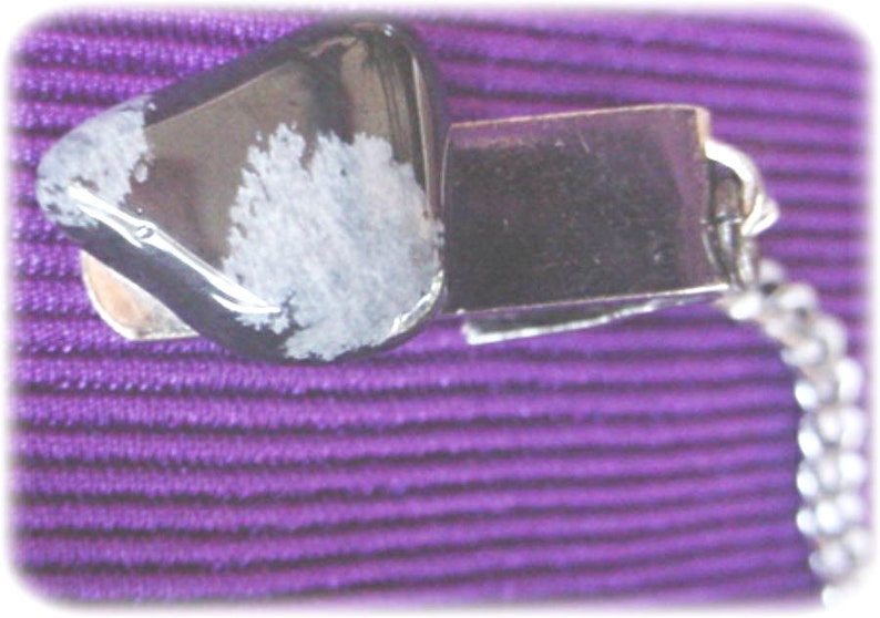 Sweater Guard Black and Grey Stones Snowflake Obsidian