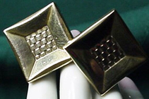 Square Brass Cufflinks, Hickok - image 2