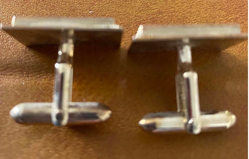 Mens Swank Cufflinks Gold and Black Ribbed