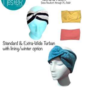 Nester Headband winter digital pdf Sewing Pattern Tutorial Extra wide headband pillow bow headband pattern