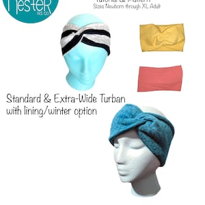 A4 PRINT version Nester Headband  winter digital pdf sewing Pattern Tutorial Extra wide headband pattern