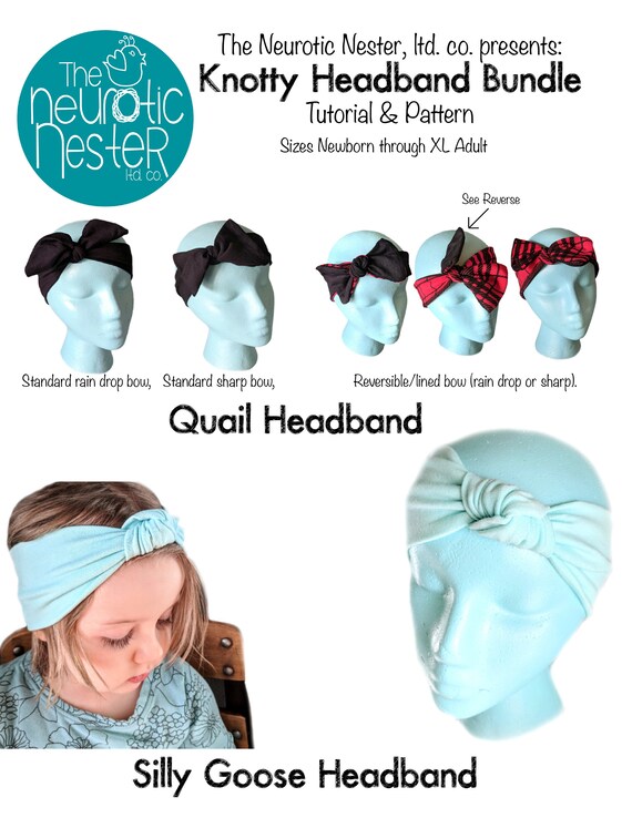 Knotty Headband Bundle Digital PDF Sewing Pattern and  display picture 1