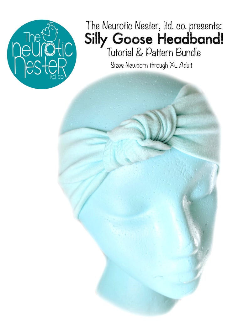 Silly Goose Headband digital PDF Sewing Pattern and Tutorial knot top headband pattern pdf tutorial headband tutorial how to diy image 1