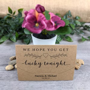 Porte-cartes à gratter. Cadeau de mariage. Enveloppe de billet de loterie. Faveur personnalisée. Nous nous sommes mariés. Gratter le support. Enveloppe à gratter