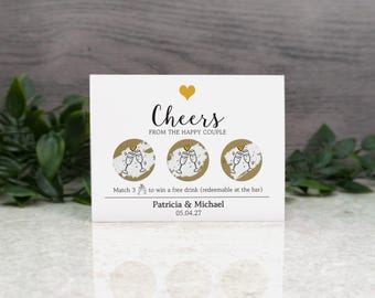 Gold Heart Personalised Drinks Voucher Scratch Off Cards