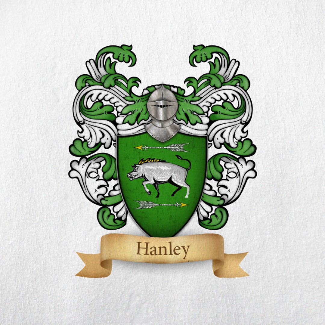 Hanley Family Crest Print Etsy