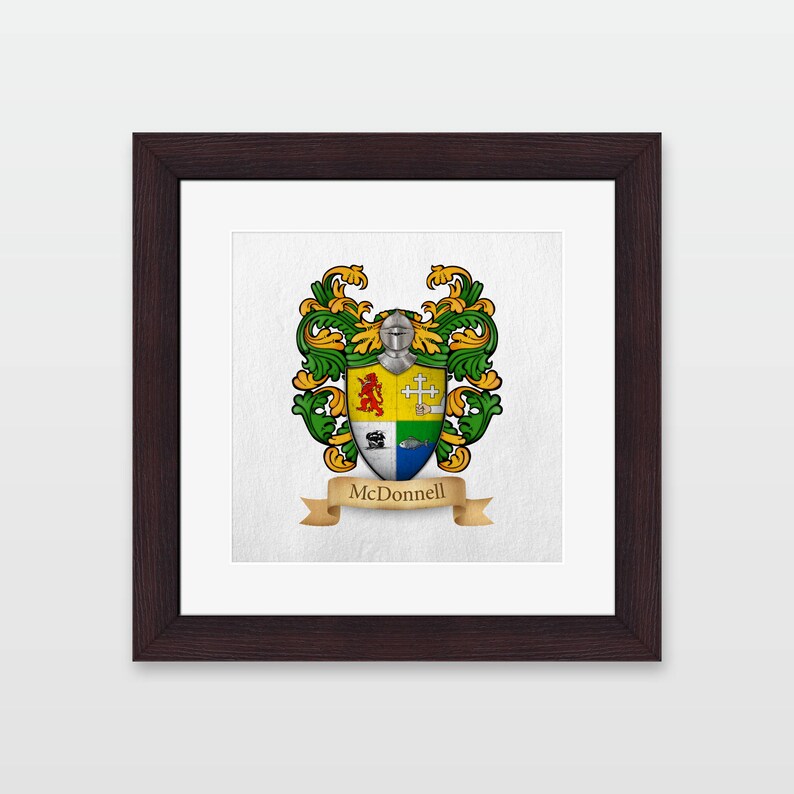 Irish Origin McDonnell family coat of arms framed print