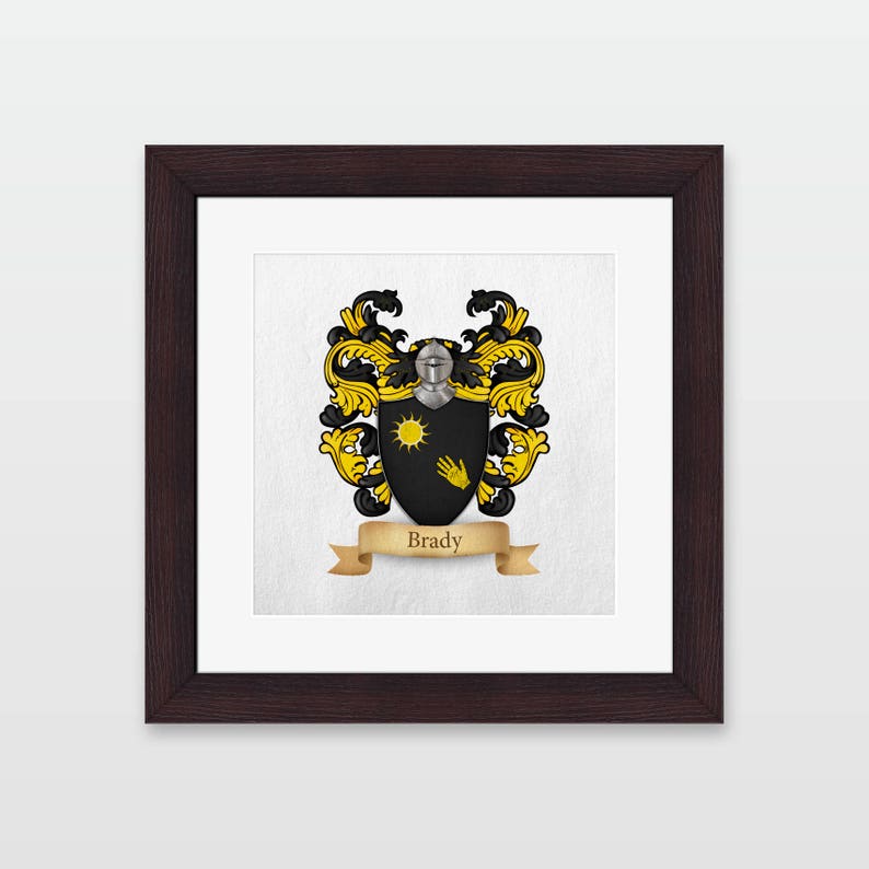 Brady Family Coat of Arms Framed Print. Etsy