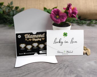 Clover scratch card holders ideal for wedding scratch off favors Wallet
