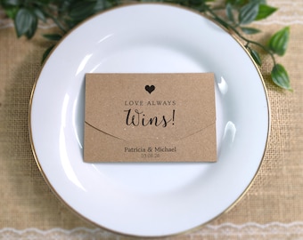 Personalized Wedding Favor Scratch Card Holder, Lottery Ticket Envelope Wallet