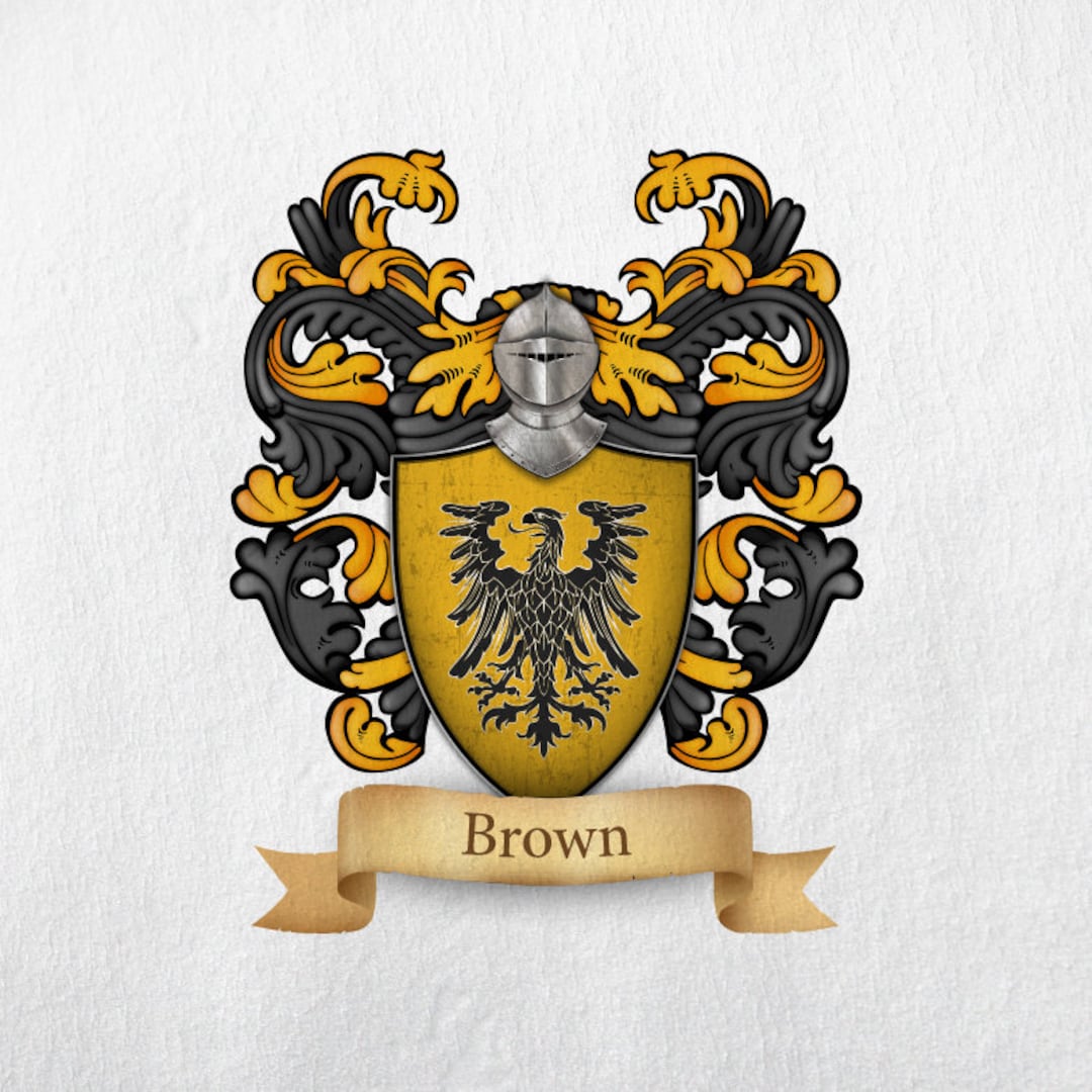Brown Family Crest Print Etsy