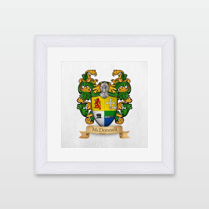Irish Origin McDonnell family coat of arms framed print