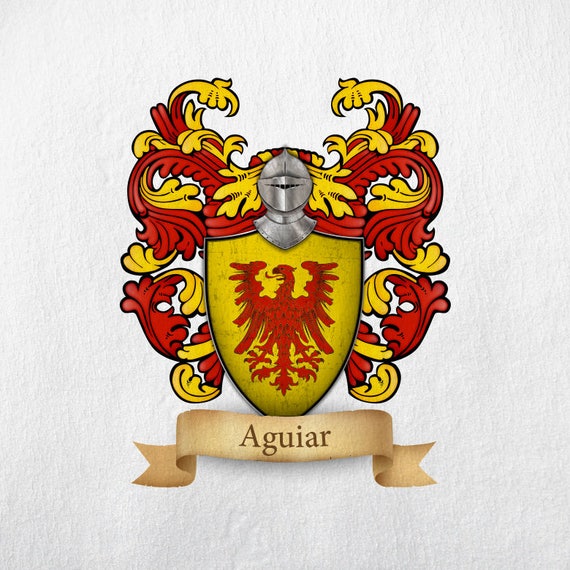 Aguiar Family Crest Print Etsy