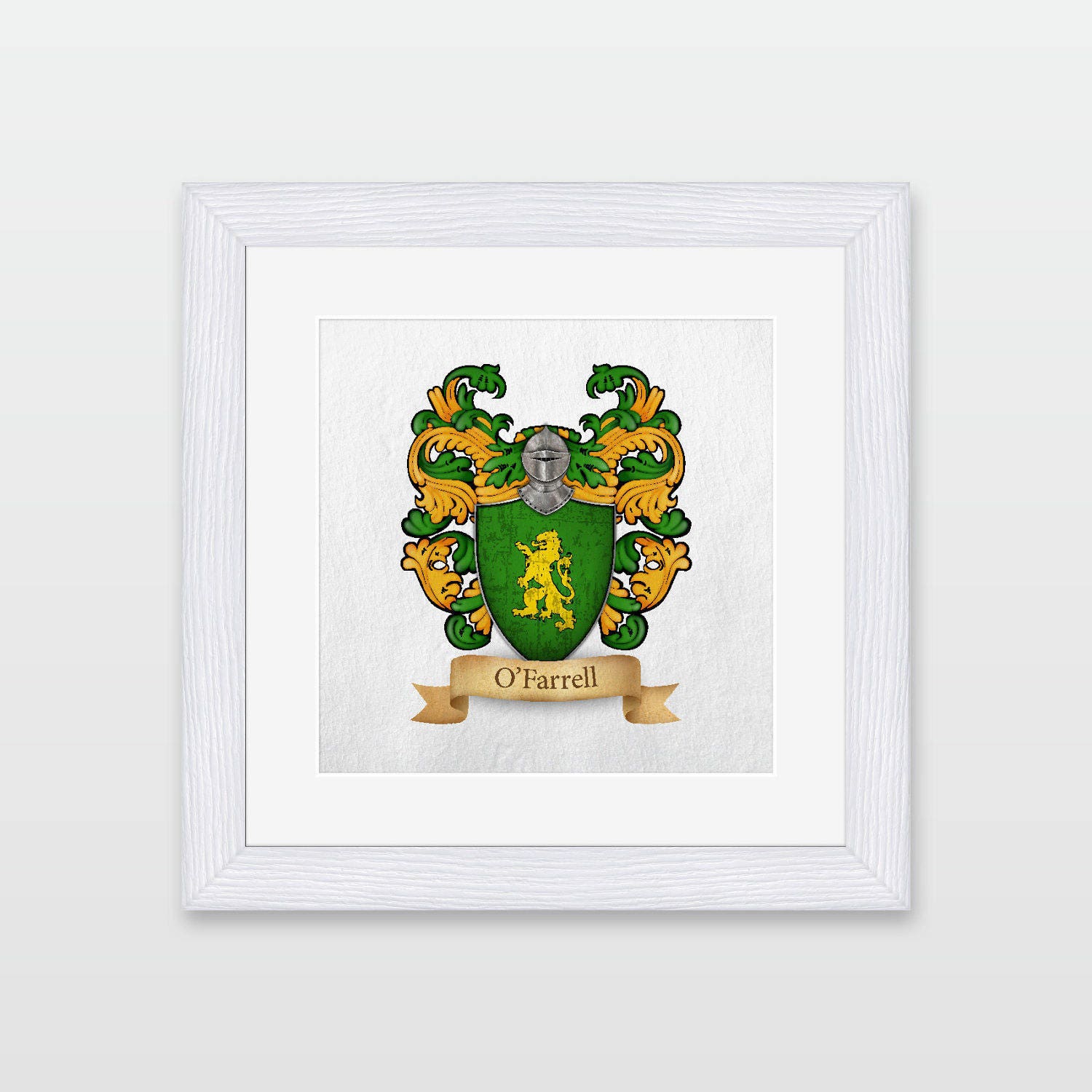 O'farrell Family Coat of Arms Framed Print. Etsy