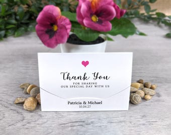 Personalized Wedding Favors: Scratch Card Holder for Lottery Tickets - Thank You Wallet