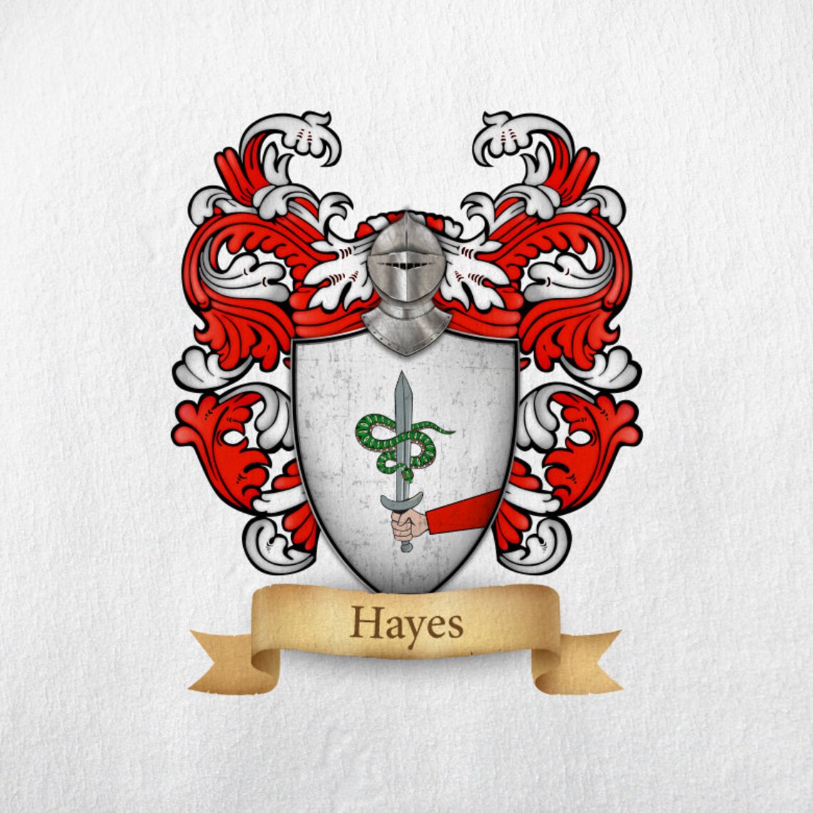 Hayes Family Crest Print Etsy