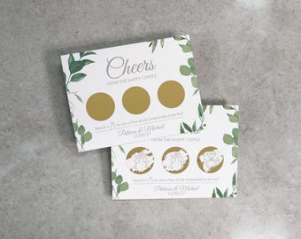 Eucalyptus Personalized Drinks Voucher Scratch Off Cards