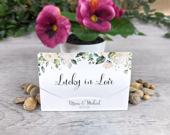 Scratch Card Holder, Lottery Ticket Wallet, Wedding Favor Idea, Lucky in Love, Lotto Favour