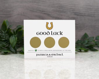 Horseshoe Personalised Drinks Voucher Scratch Off Cards