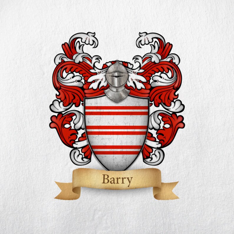 Barry Family Crest Print Etsy