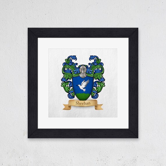 Sheehan Family Coat Of Arms Framed Print Etsy