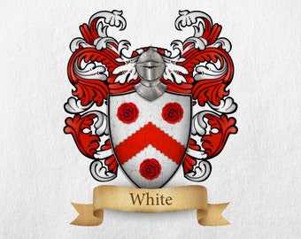 White (Irish Origin) Family Crest - Print