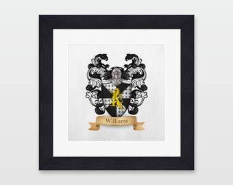 Williams (Wales Origin) family coat of arms framed print