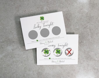 Lucky Clover Personalised Drinks Voucher Scratch Off Cards