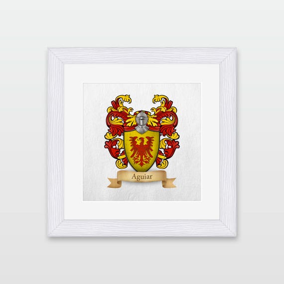 Aguiar Family Coat Of Arms Framed Print Etsy