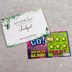 Porte-cartes à gratter vert aquarelle idéaux pour les cadeaux de mariage à gratter