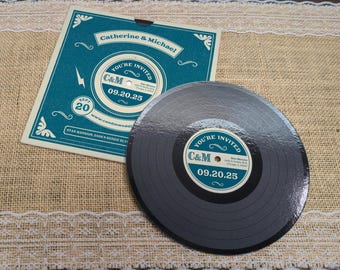 Record/Music Themed Invitations