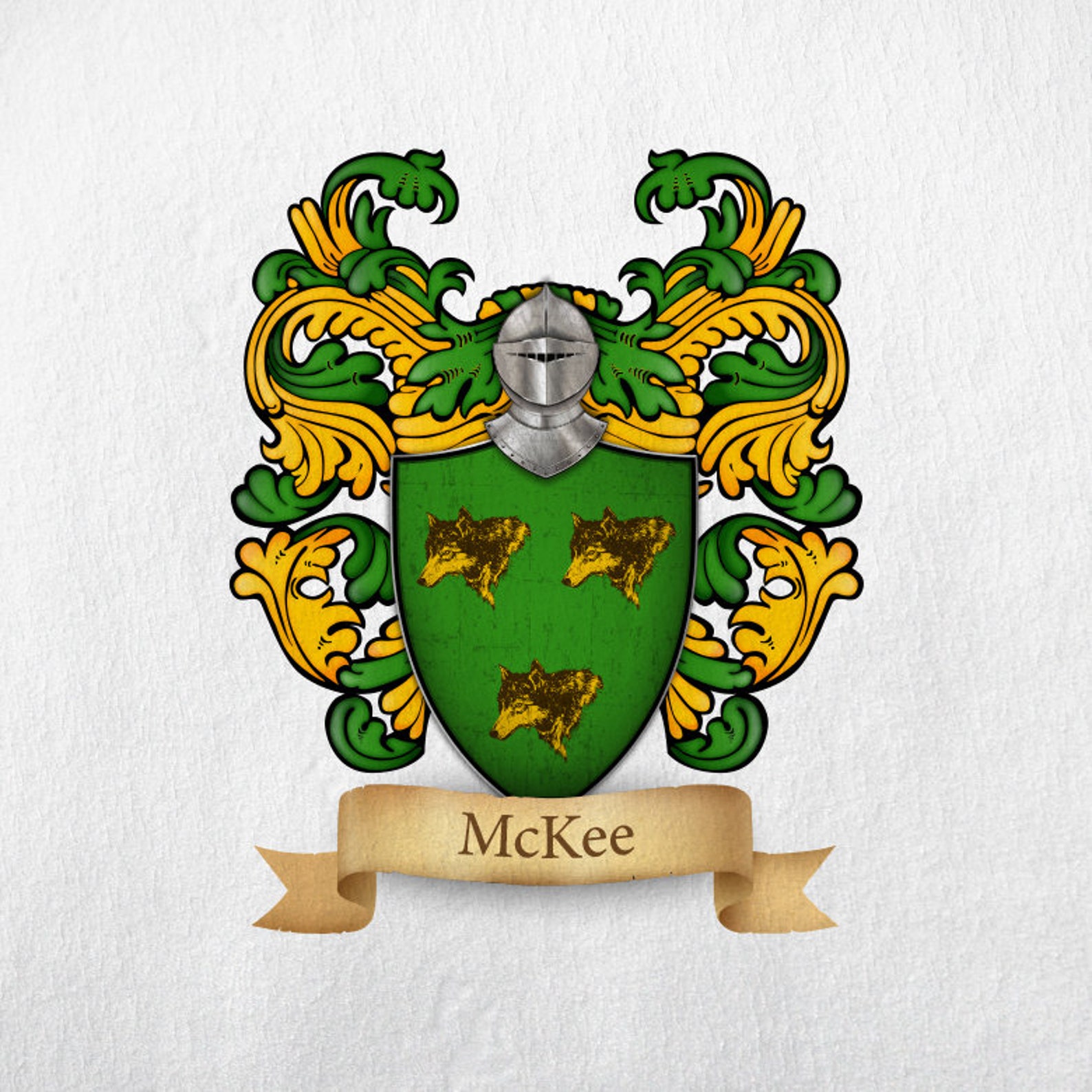 Mckee irish Family Crest Print Etsy