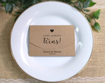 Personalized Wedding Favor Scratch Card Holder, Lottery Ticket Envelope Wallet
