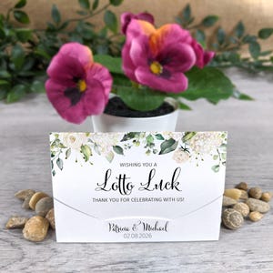 Scratch Card Holder, Lottery Ticket Wallet, Wedding Favor Idea, Lucky in Love, Lotto Favour