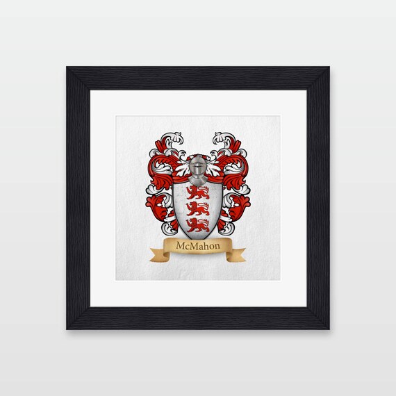 Mcmahon Family Coat of Arms Framed Print Etsy