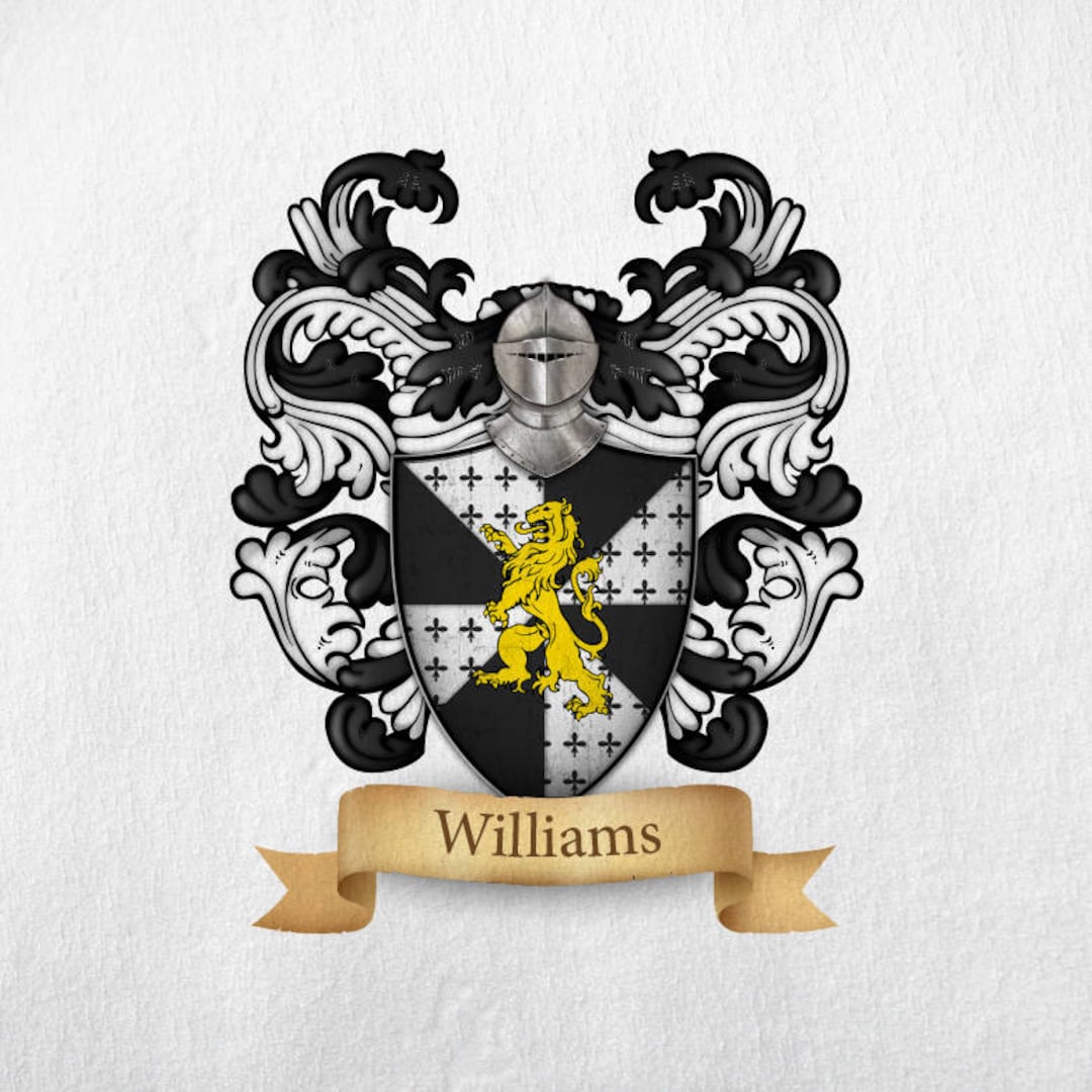 Williams wales Origin Family Crest Print Etsy