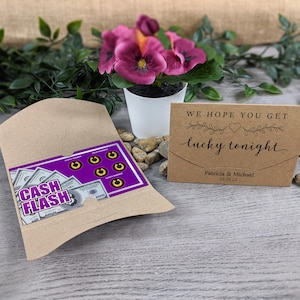 Scratch Card Holder. Wedding Favour. Lottery Ticket envelope. Personalised Favor. We tied the Knot. Scratch off holder. Scratchie Envelope