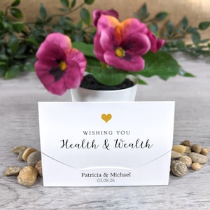 Personalised Scratch Card Holders for wedding favours health & wealth
